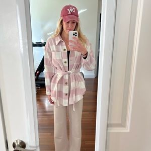 Purple Shacket with Tie